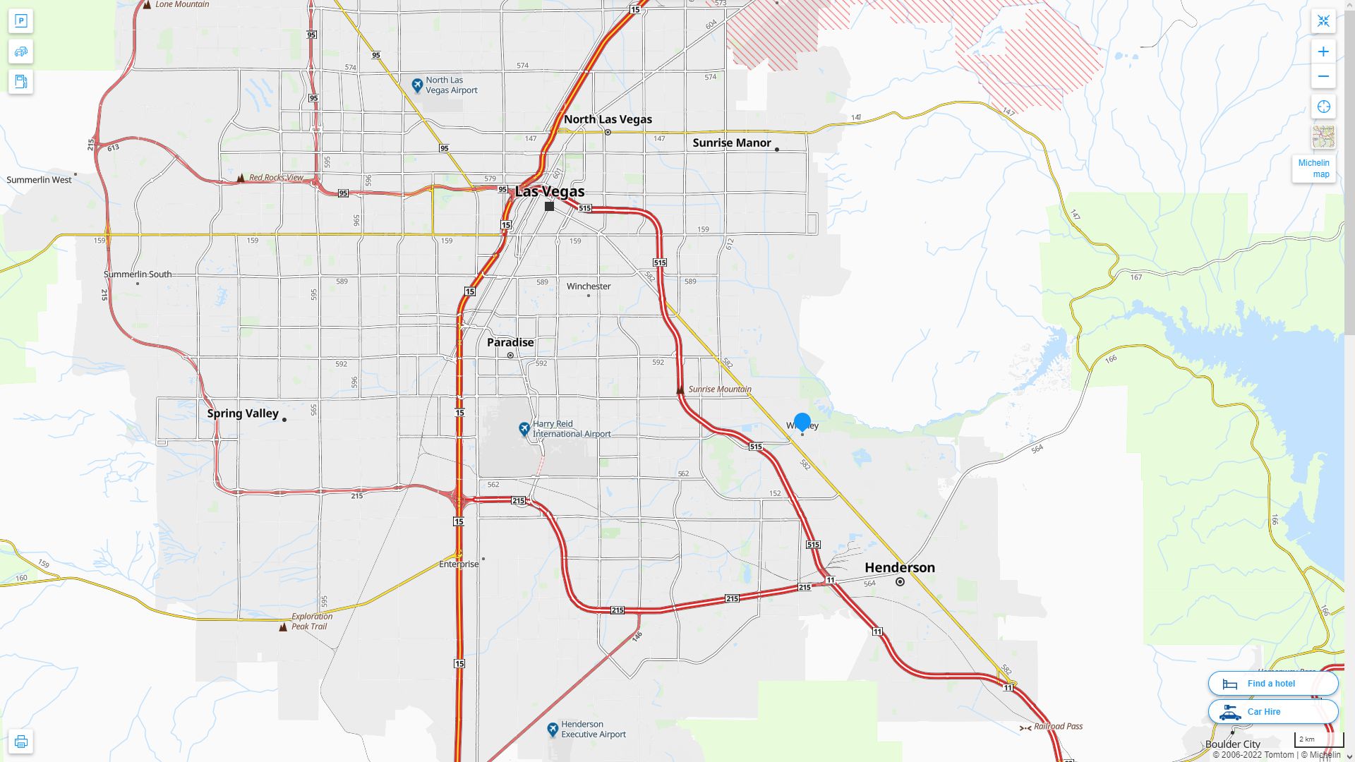 Whitney Nevada Highway and Road Map